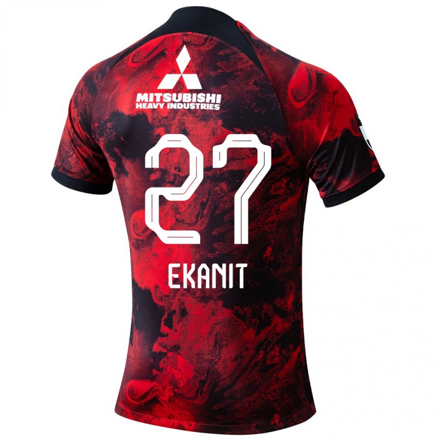 Vaikiškas Ekanit Panya #27 Raudona Juoda Namų Marškinėliai 2024/25 T-Shirt