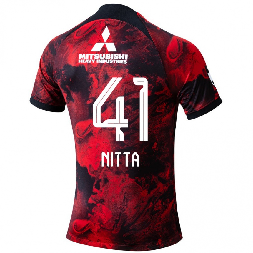 Vaikiškas Rio Nitta #41 Raudona Juoda Namų Marškinėliai 2024/25 T-Shirt