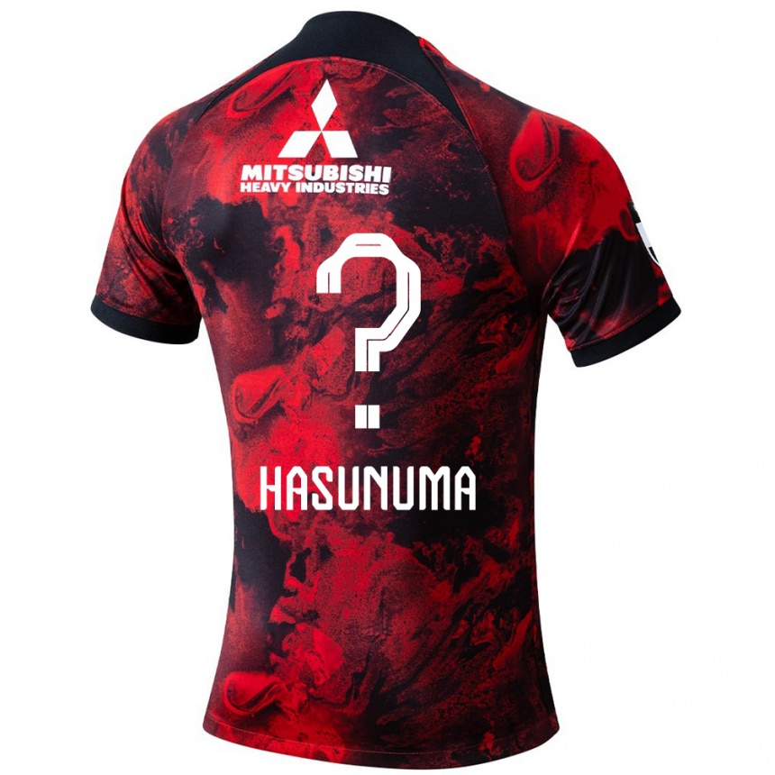 Vaikiškas Shunsuke Hasunuma #0 Raudona Juoda Namų Marškinėliai 2024/25 T-Shirt