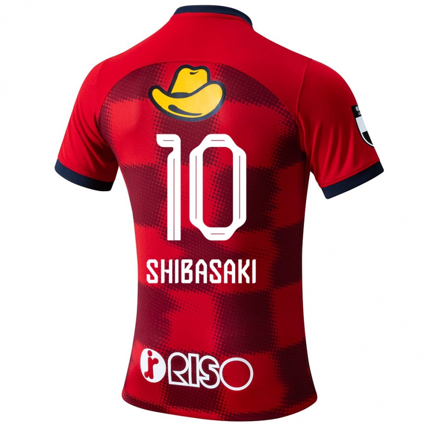 Vaikiškas Gaku Shibasaki #10 Raudona Mėlyna Balta Namų Marškinėliai 2024/25 T-Shirt