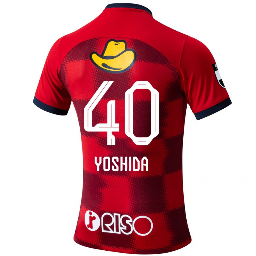 Vaikiškas Minato Yoshida #40 Raudona Mėlyna Balta Namų Marškinėliai 2024/25 T-Shirt