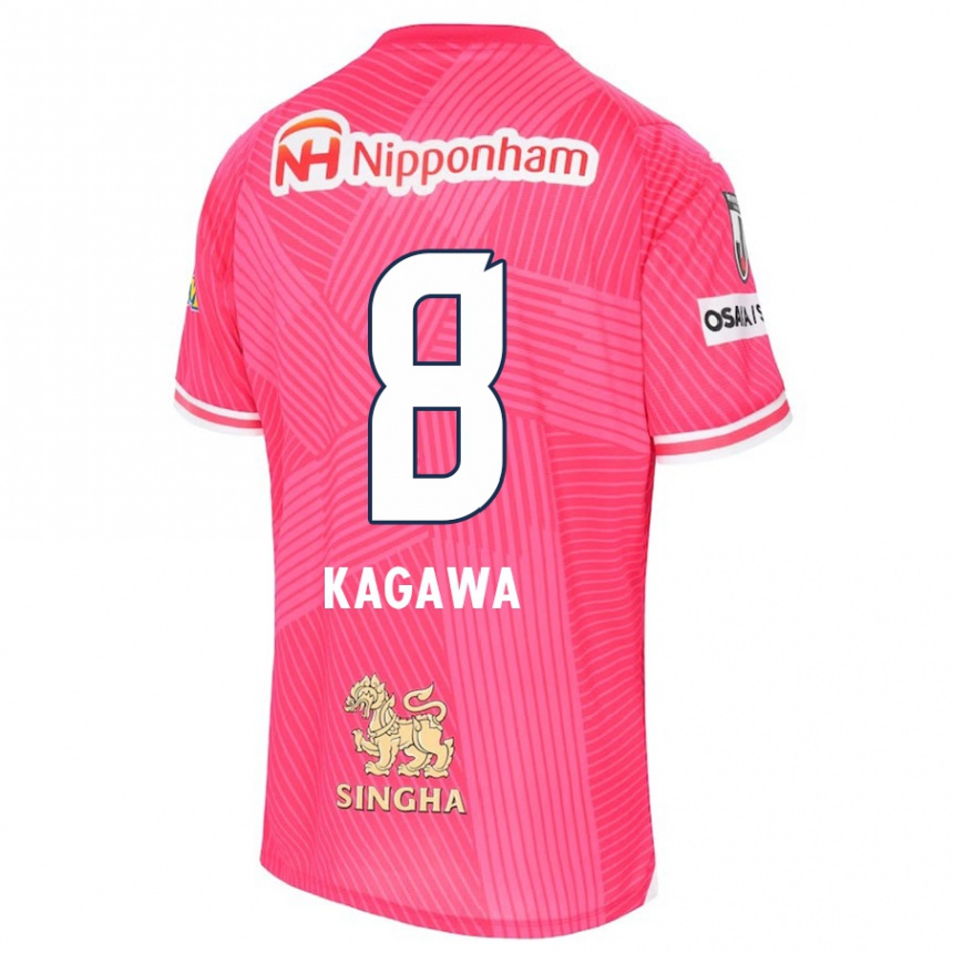 Vaikiškas Shinji Kagawa #8 Rožinė Balta Namų Marškinėliai 2024/25 T-Shirt