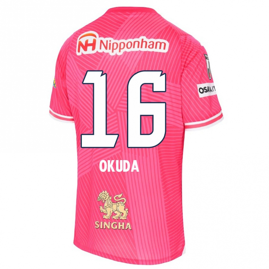 Vaikiškas Hayato Okuda #16 Rožinė Balta Namų Marškinėliai 2024/25 T-Shirt