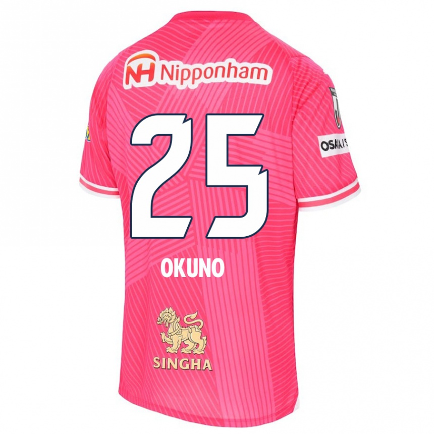 Vaikiškas Hiroaki Okuno #25 Rožinė Balta Namų Marškinėliai 2024/25 T-Shirt