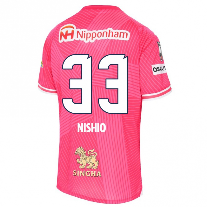 Vaikiškas Ryuya Nishio #33 Rožinė Balta Namų Marškinėliai 2024/25 T-Shirt