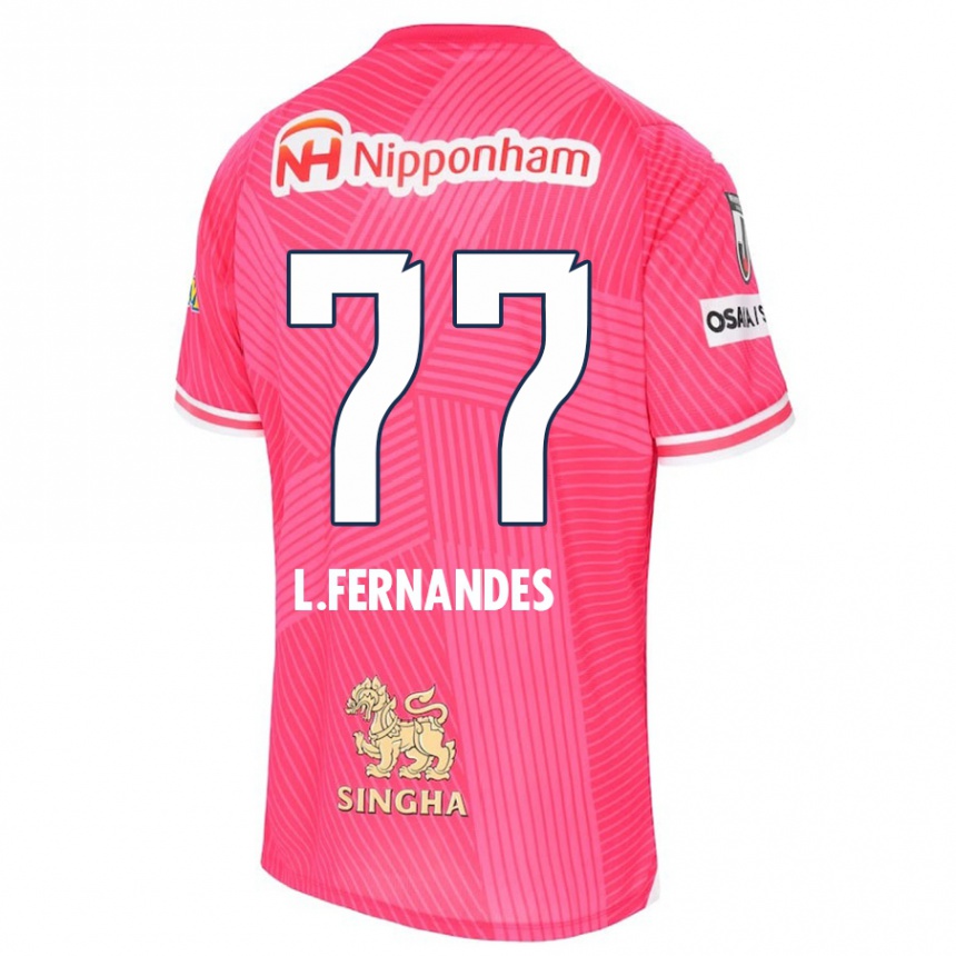 Vaikiškas Lucas Fernandes #77 Rožinė Balta Namų Marškinėliai 2024/25 T-Shirt