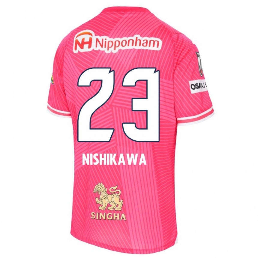 Vaikiškas Hiroki Nishikawa #23 Rožinė Balta Namų Marškinėliai 2024/25 T-Shirt