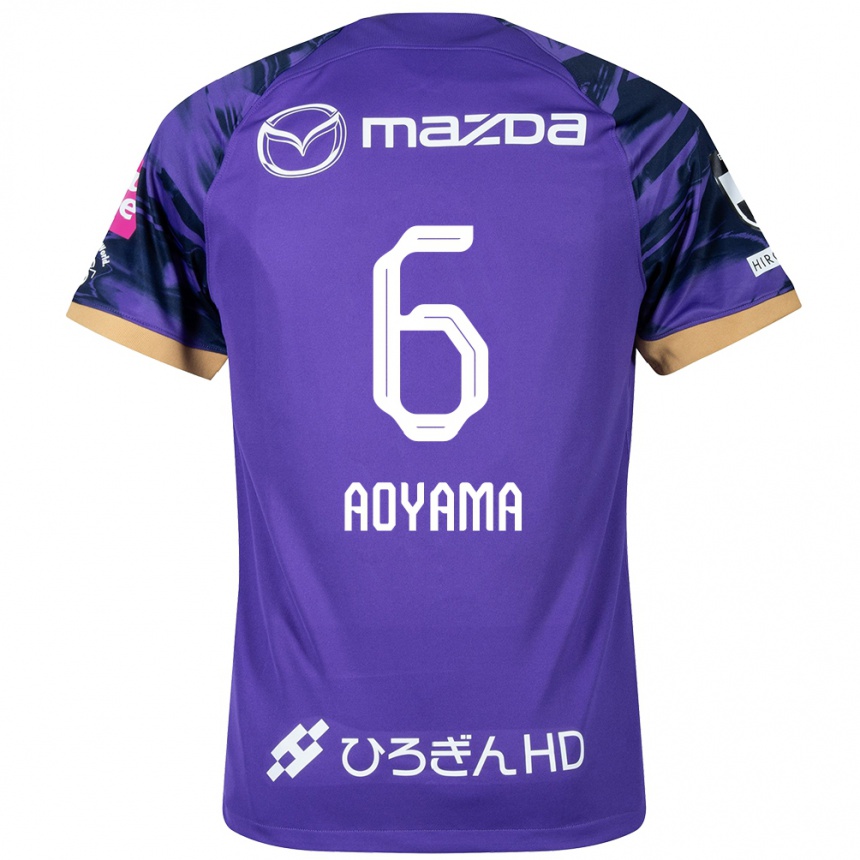 Vaikiškas Toshihiro Aoyama #6 Violetinė Balta Namų Marškinėliai 2024/25 T-Shirt