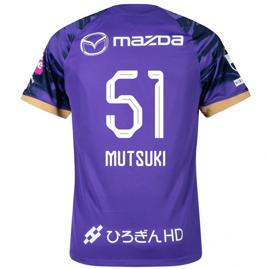 Vaikiškas Mutsuki Kato #51 Violetinė Balta Namų Marškinėliai 2024/25 T-Shirt