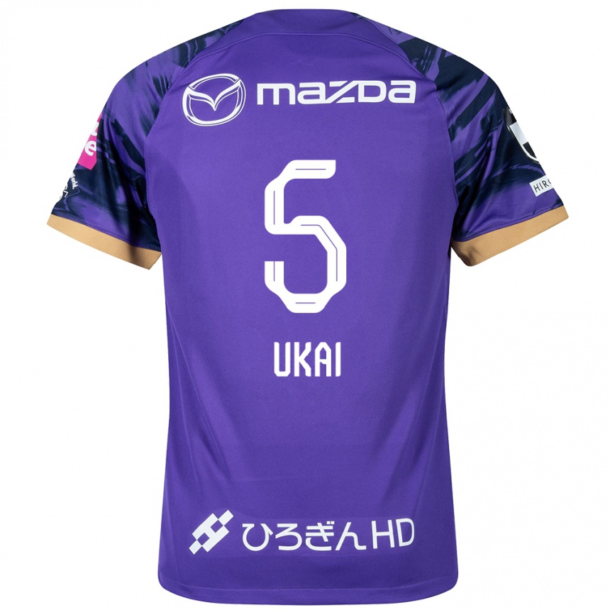 Vaikiškas Hiroto Ukai #5 Violetinė Balta Namų Marškinėliai 2024/25 T-Shirt