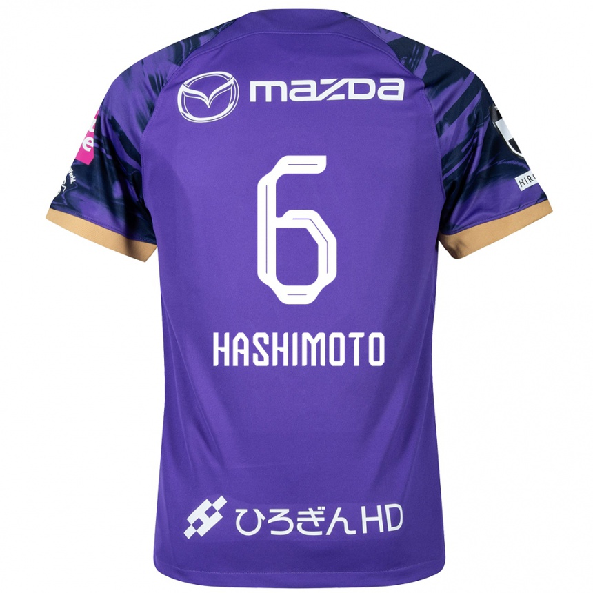 Vaikiškas Hinata Hashimoto #6 Violetinė Balta Namų Marškinėliai 2024/25 T-Shirt