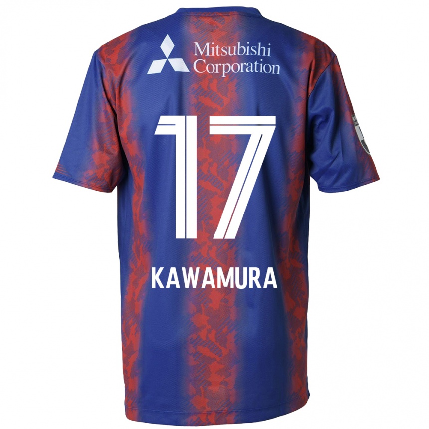 Vaikiškas Riku Kawamura #17 Mėlyna Raudona Namų Marškinėliai 2024/25 T-Shirt