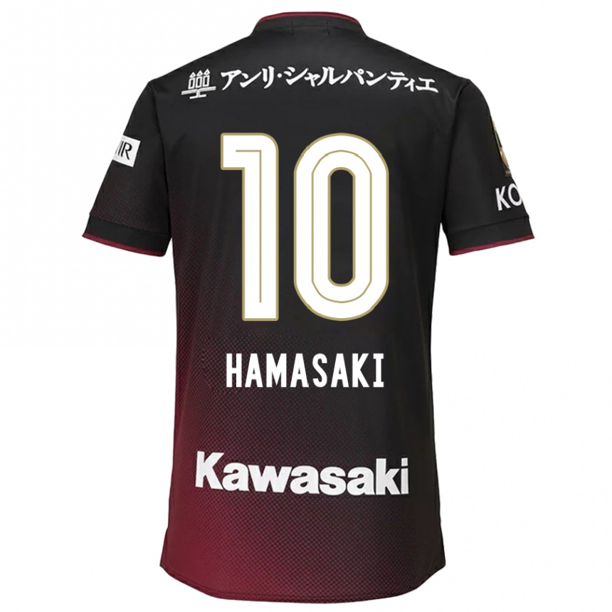 Vaikiškas Kento Hamasaki #10 Juoda Raudona Namų Marškinėliai 2024/25 T-Shirt