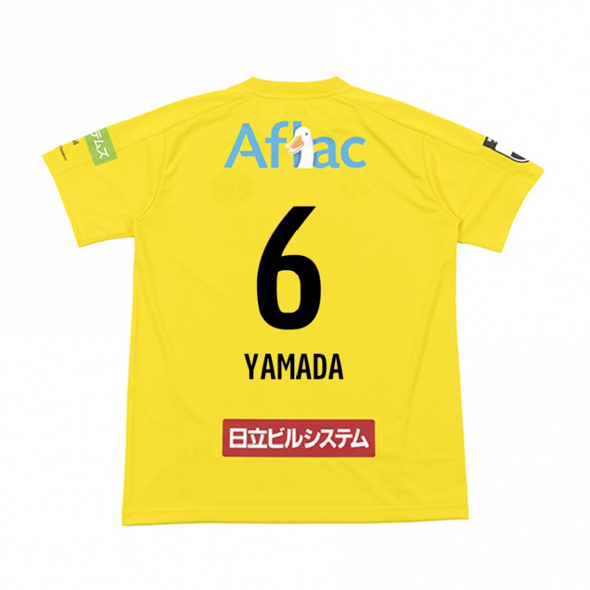 Vaikiškas Yuto Yamada #6 Geltona Juoda Namų Marškinėliai 2024/25 T-Shirt