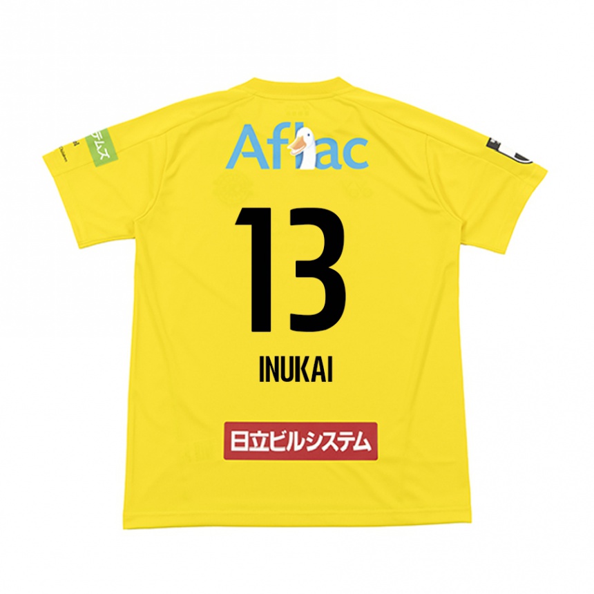 Vaikiškas Tomoya Inukai #13 Geltona Juoda Namų Marškinėliai 2024/25 T-Shirt