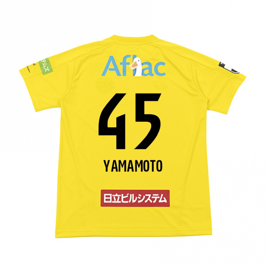 Vaikiškas Ota Yamamoto #45 Geltona Juoda Namų Marškinėliai 2024/25 T-Shirt