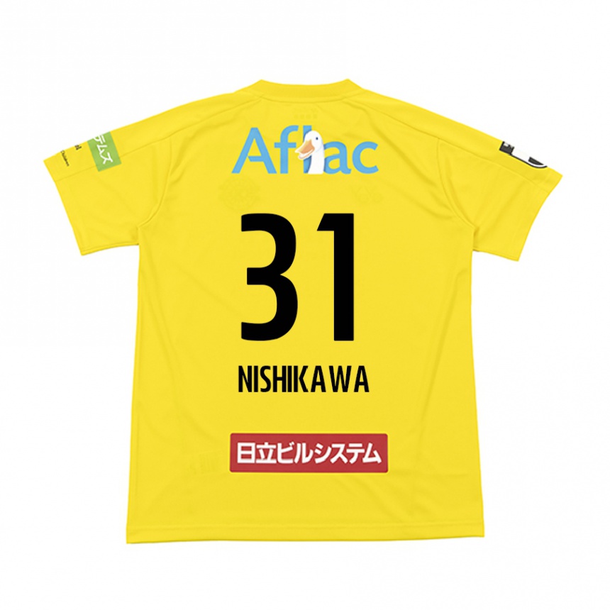 Vaikiškas Genki Nishikawa #31 Geltona Juoda Namų Marškinėliai 2024/25 T-Shirt