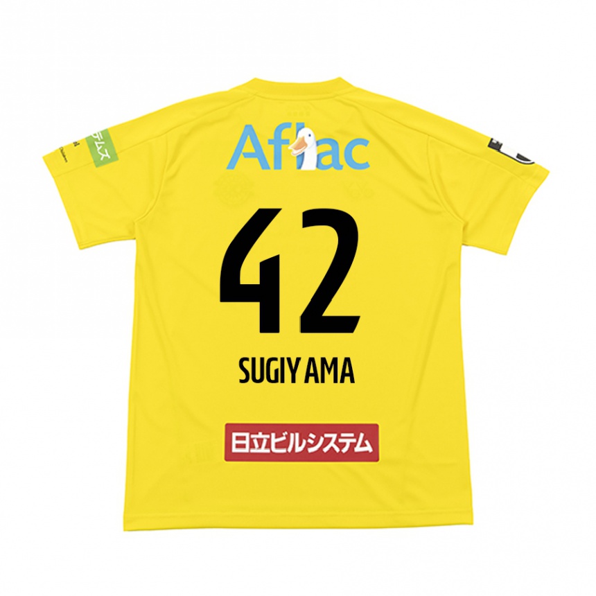 Vaikiškas Shunnosuke Sugiyama #42 Geltona Juoda Namų Marškinėliai 2024/25 T-Shirt