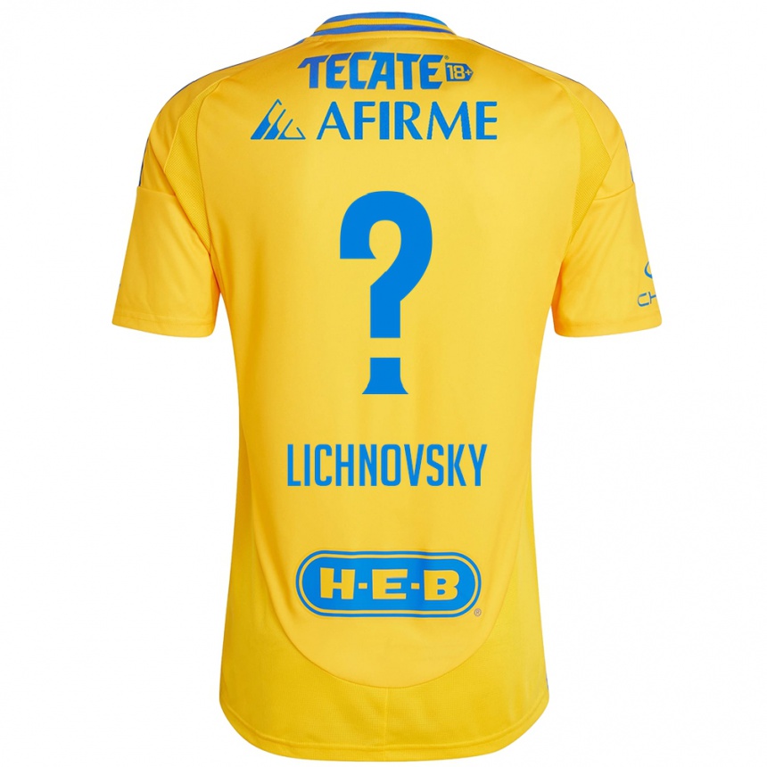 Vaikiškas Igor Lichnovsky #0 Auksinė Geltona Namų Marškinėliai 2024/25 T-Shirt