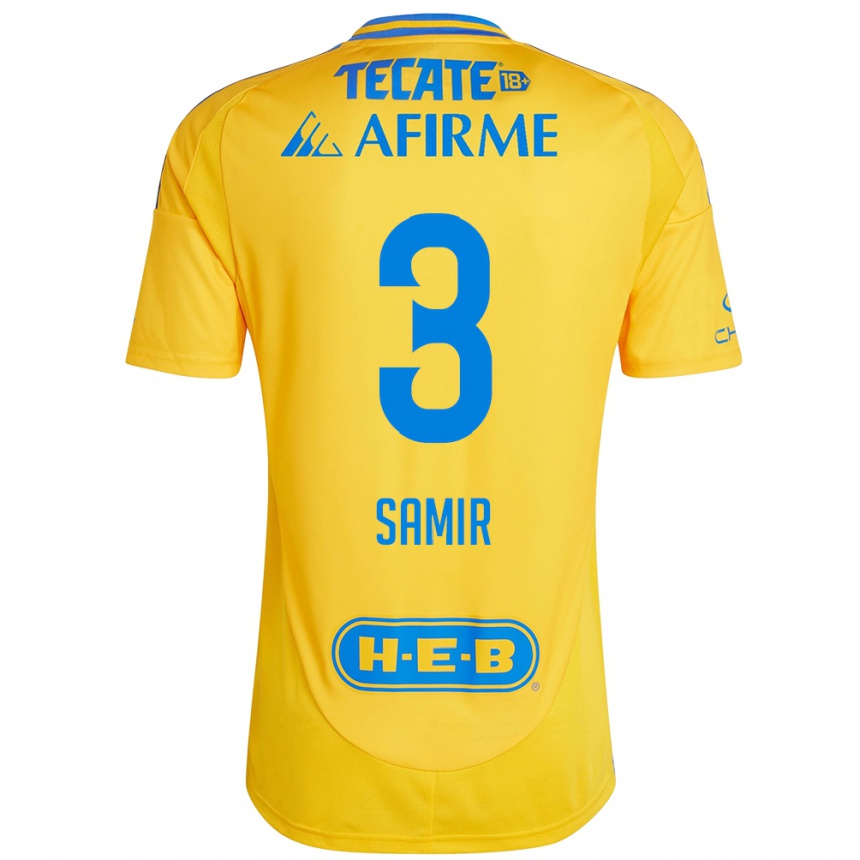 Vaikiškas Samir Caetano #3 Auksinė Geltona Namų Marškinėliai 2024/25 T-Shirt