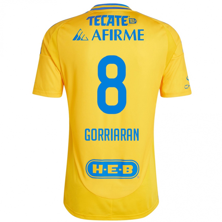 Vaikiškas Fernando Gorriarán #8 Auksinė Geltona Namų Marškinėliai 2024/25 T-Shirt