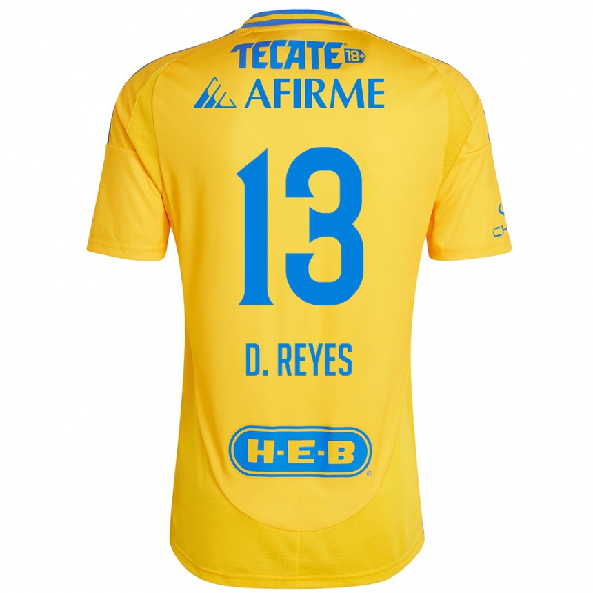 Vaikiškas Diego Reyes #13 Auksinė Geltona Namų Marškinėliai 2024/25 T-Shirt