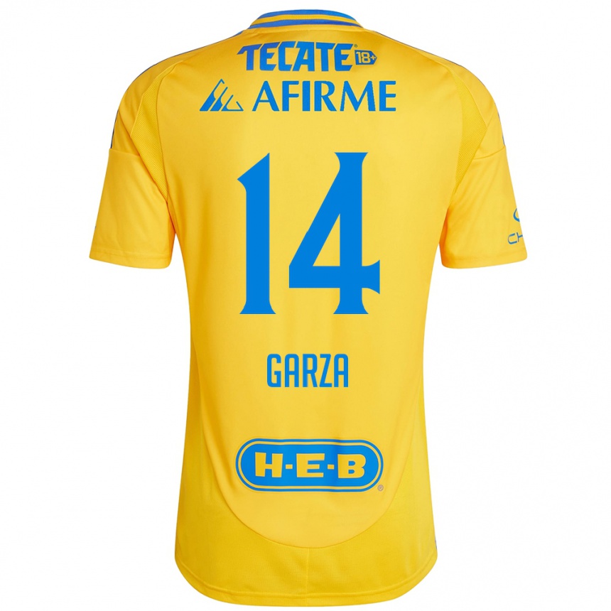 Vaikiškas Jesús Garza #14 Auksinė Geltona Namų Marškinėliai 2024/25 T-Shirt