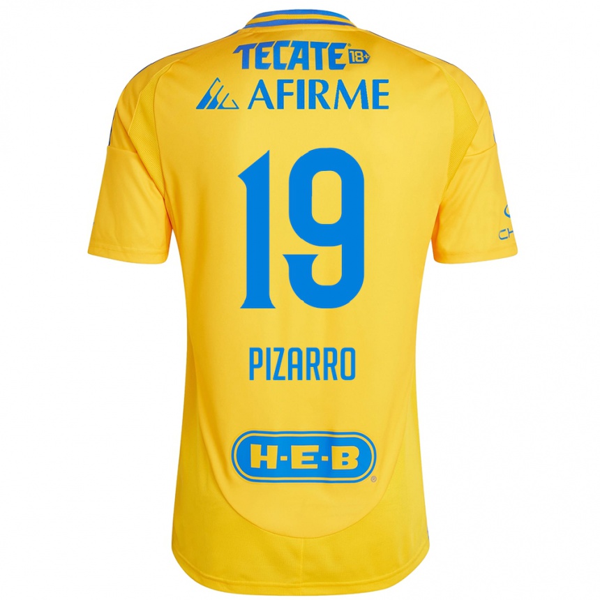 Vaikiškas Guido Pizarro #19 Auksinė Geltona Namų Marškinėliai 2024/25 T-Shirt