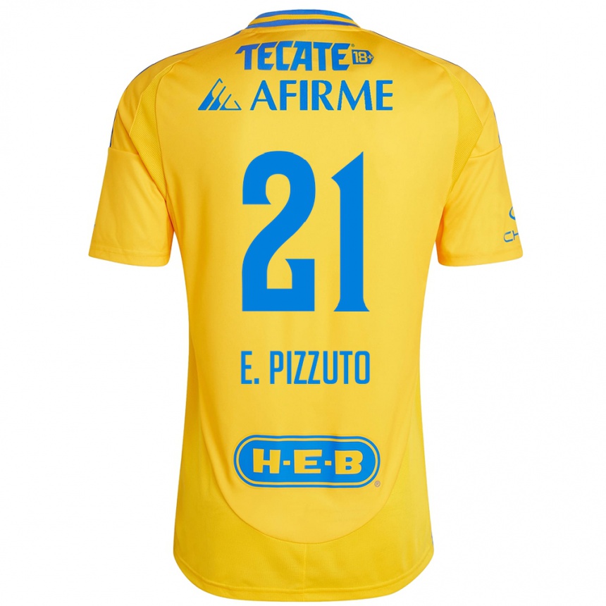 Vaikiškas Eugenio Pizzuto #21 Auksinė Geltona Namų Marškinėliai 2024/25 T-Shirt