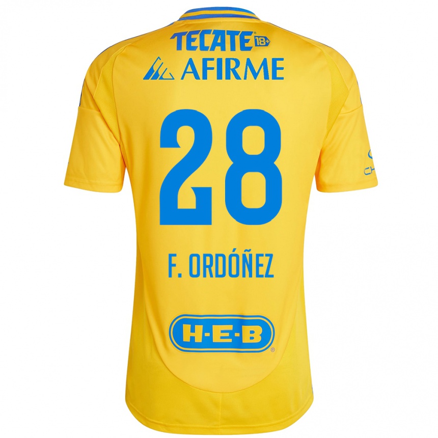 Vaikiškas Fernando Ordóñez #28 Auksinė Geltona Namų Marškinėliai 2024/25 T-Shirt