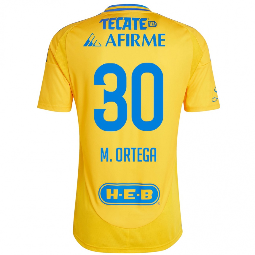 Vaikiškas Miguel Ortega #30 Auksinė Geltona Namų Marškinėliai 2024/25 T-Shirt