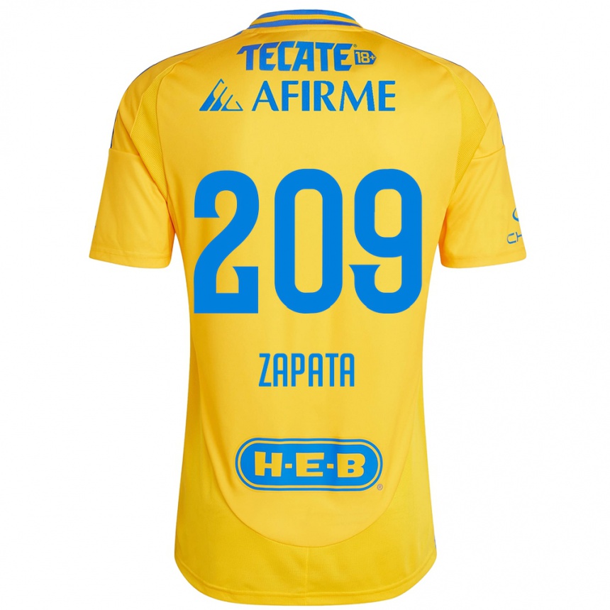 Vaikiškas Jorge Zapata #209 Auksinė Geltona Namų Marškinėliai 2024/25 T-Shirt