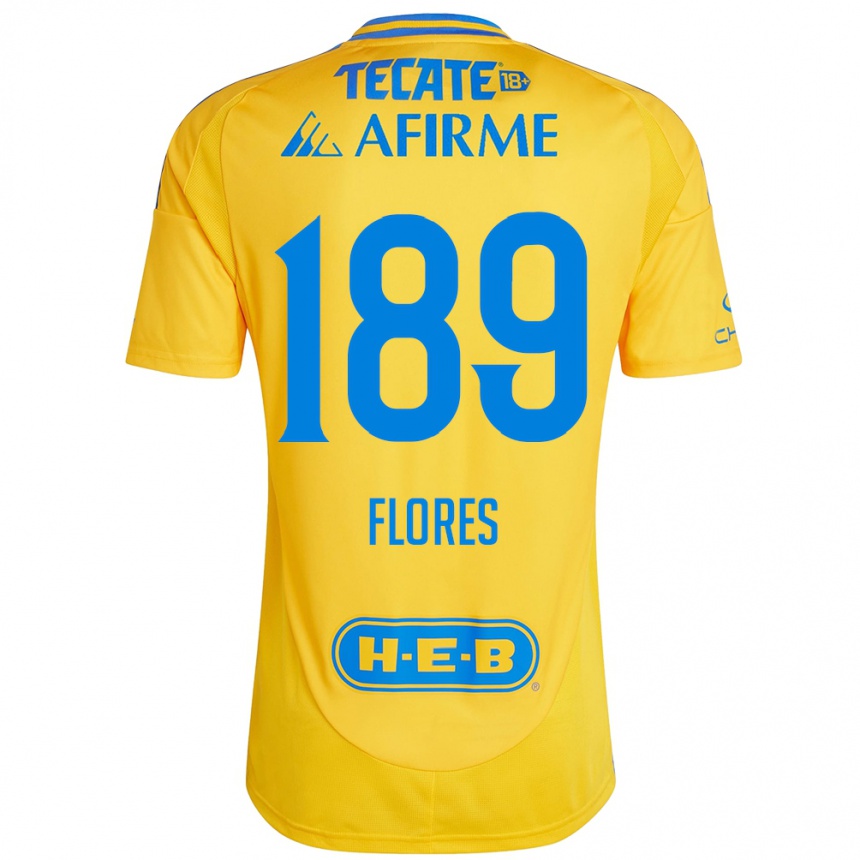 Vaikiškas Rolando Flores #189 Auksinė Geltona Namų Marškinėliai 2024/25 T-Shirt