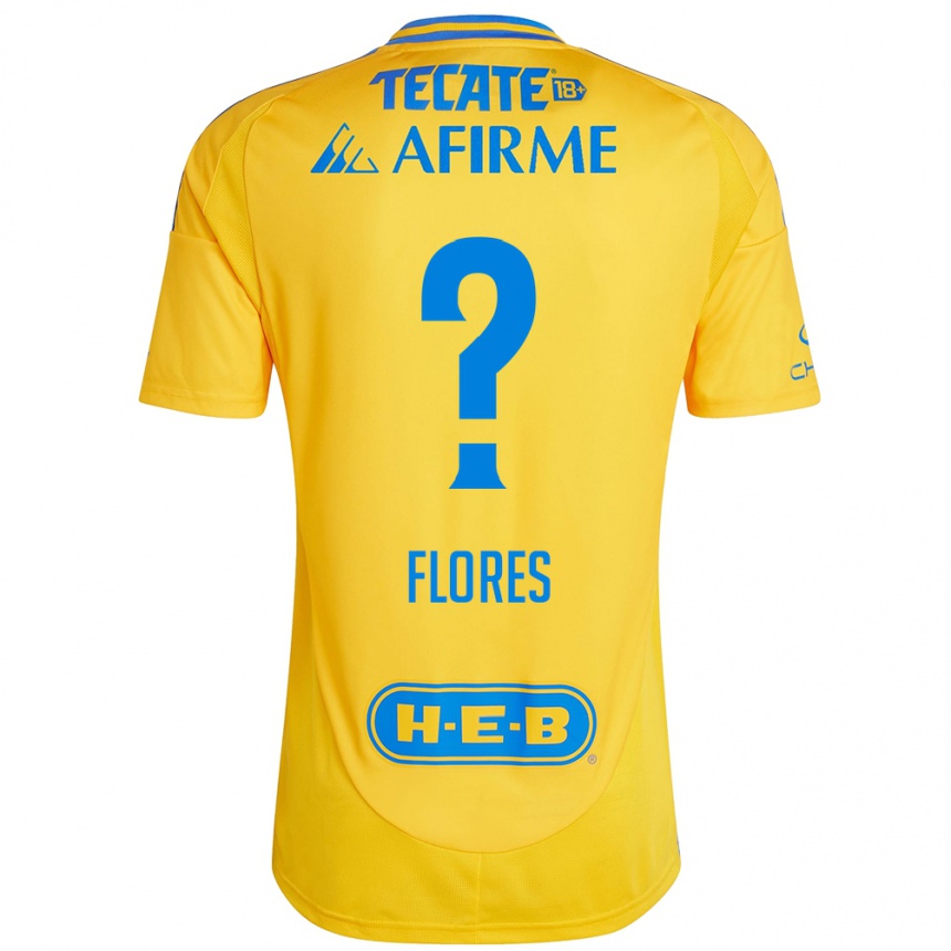 Vaikiškas Hernán Flores #0 Auksinė Geltona Namų Marškinėliai 2024/25 T-Shirt