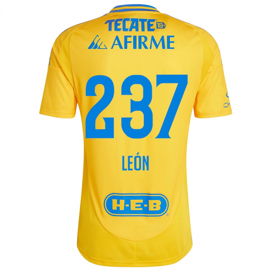 Vaikiškas Gabriel León #237 Auksinė Geltona Namų Marškinėliai 2024/25 T-Shirt