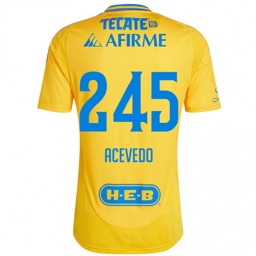 Vaikiškas Kevin Acevedo #245 Auksinė Geltona Namų Marškinėliai 2024/25 T-Shirt