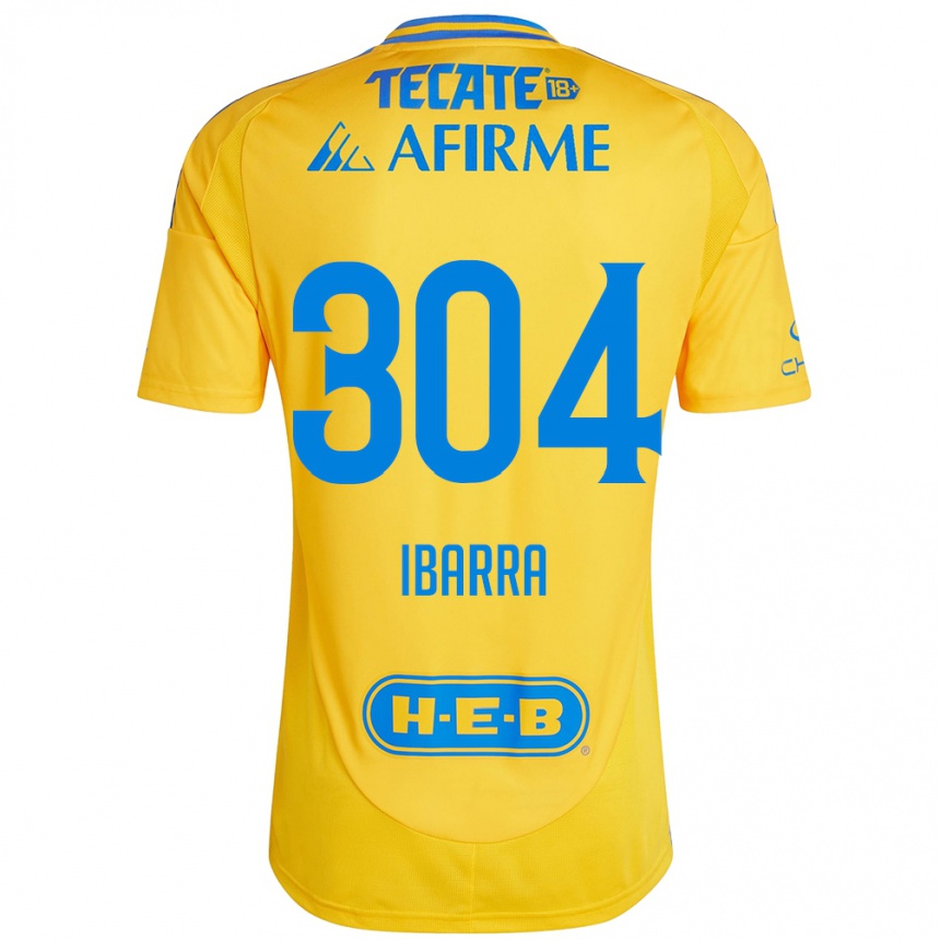 Vaikiškas Luis Ibarra #304 Auksinė Geltona Namų Marškinėliai 2024/25 T-Shirt