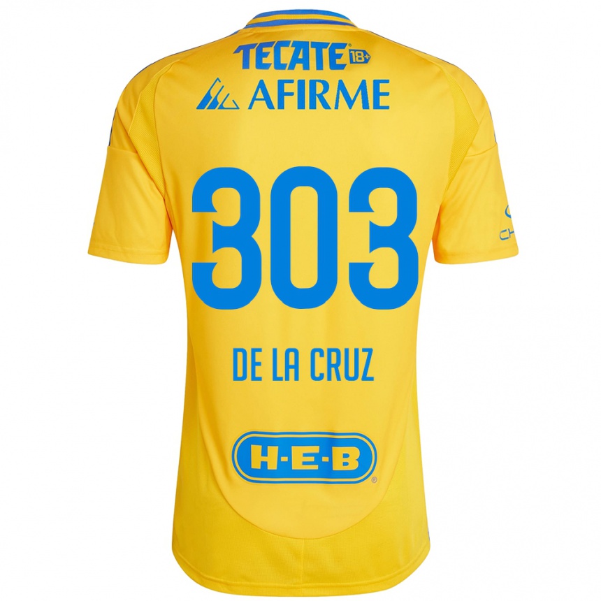 Vaikiškas Erick De La Cruz #303 Auksinė Geltona Namų Marškinėliai 2024/25 T-Shirt