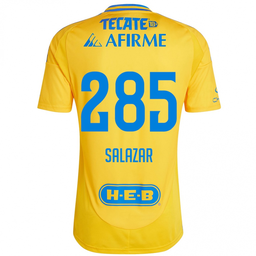 Vaikiškas Bryan Salazar #285 Auksinė Geltona Namų Marškinėliai 2024/25 T-Shirt