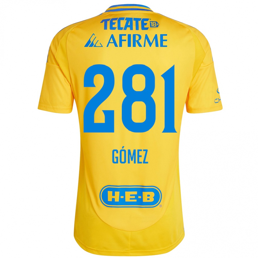 Vaikiškas Luis Gómez #281 Auksinė Geltona Namų Marškinėliai 2024/25 T-Shirt