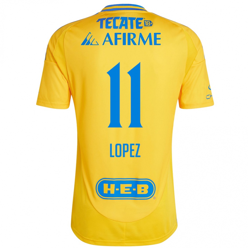 Vaikiškas Nicolas Lopez #11 Auksinė Geltona Namų Marškinėliai 2024/25 T-Shirt