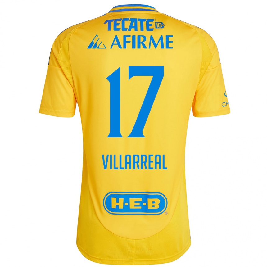 Vaikiškas Natalia Villarreal #17 Auksinė Geltona Namų Marškinėliai 2024/25 T-Shirt