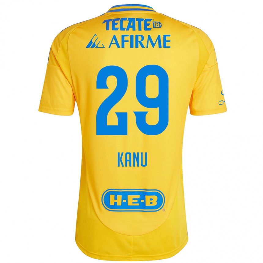 Vaikiškas Uchenna Kanu #29 Auksinė Geltona Namų Marškinėliai 2024/25 T-Shirt