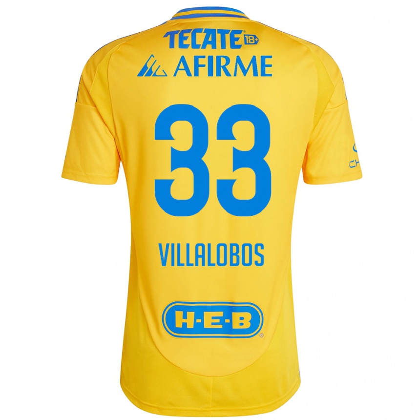 Vaikiškas Vania Villalobos #33 Auksinė Geltona Namų Marškinėliai 2024/25 T-Shirt