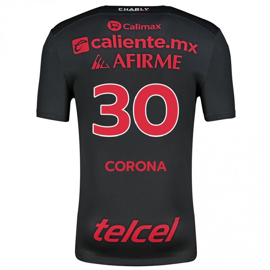 Vaikiškas Jesús Corona #30 Juoda Raudona Namų Marškinėliai 2024/25 T-Shirt