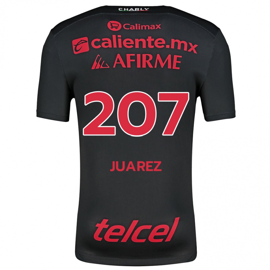 Vaikiškas José Juárez #207 Juoda Raudona Namų Marškinėliai 2024/25 T-Shirt