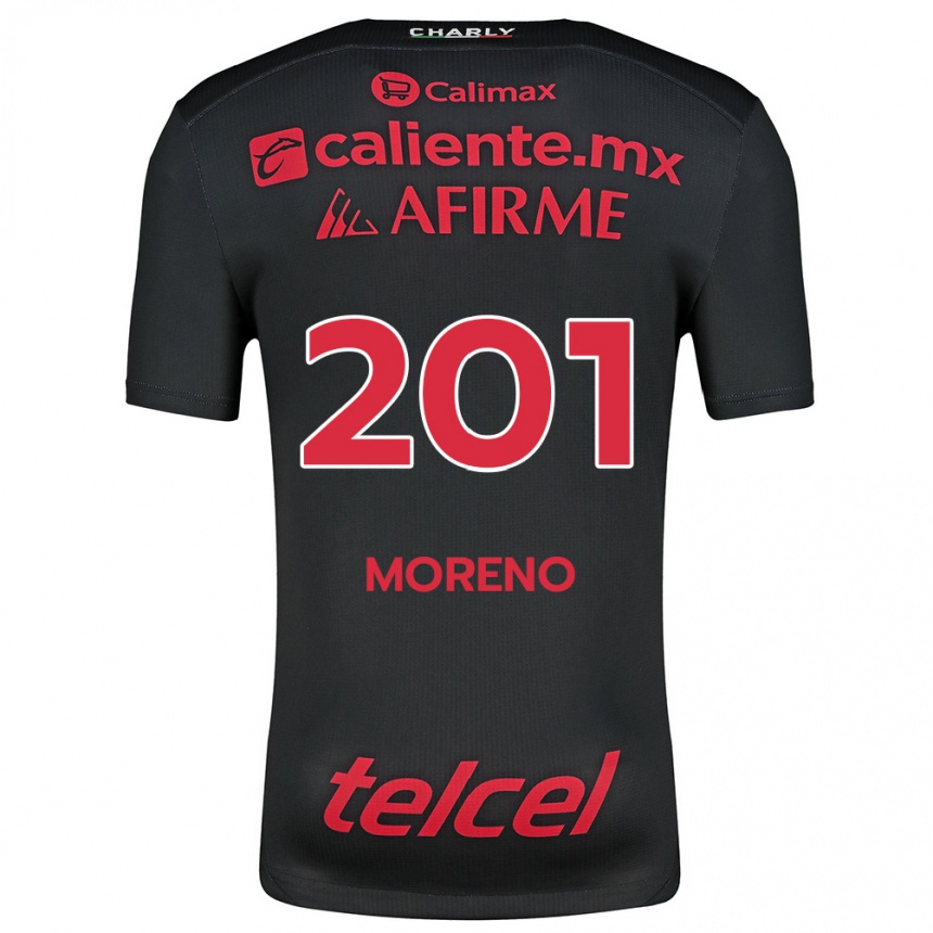 Vaikiškas Jesús Moreno #201 Juoda Raudona Namų Marškinėliai 2024/25 T-Shirt