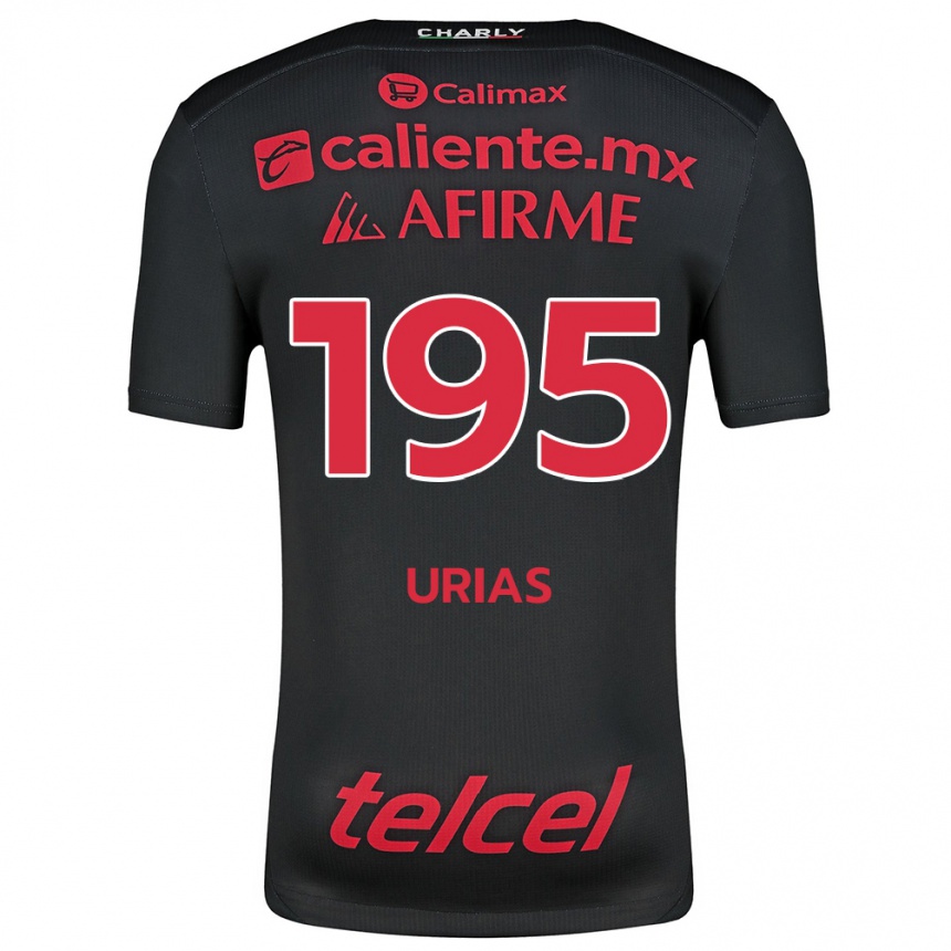 Vaikiškas Héctor Urías #195 Juoda Raudona Namų Marškinėliai 2024/25 T-Shirt