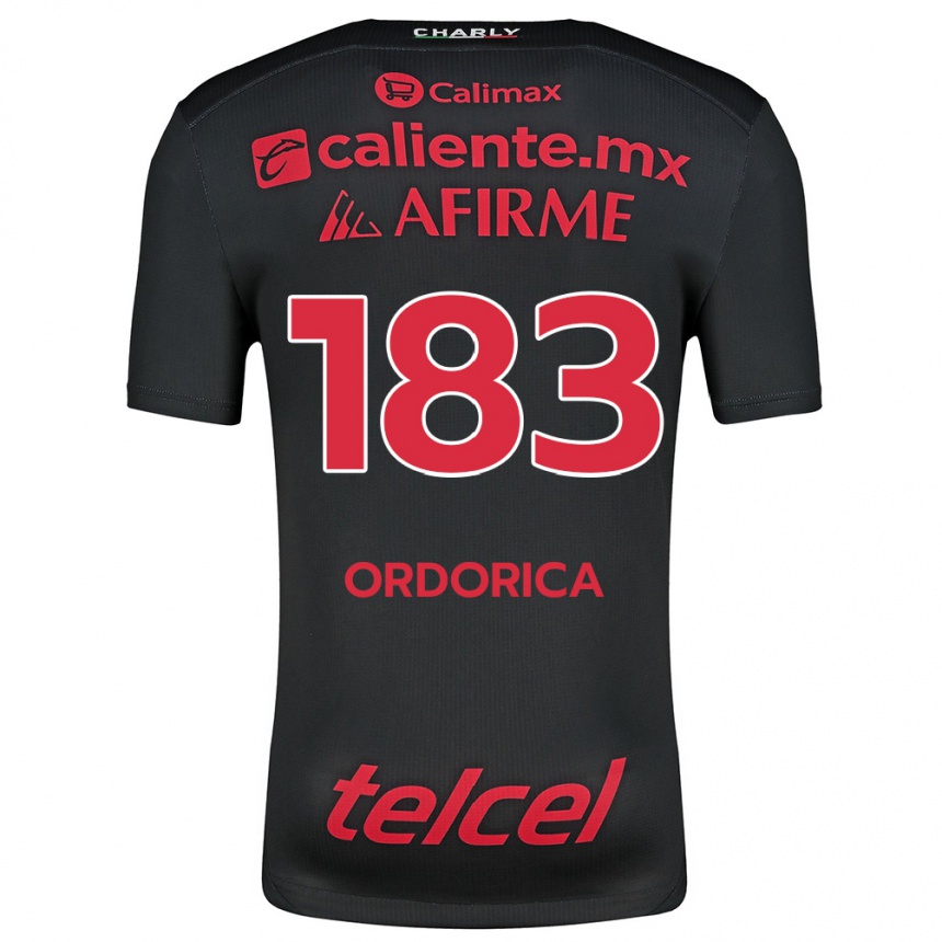 Vaikiškas Brandon Ordorica #183 Juoda Raudona Namų Marškinėliai 2024/25 T-Shirt