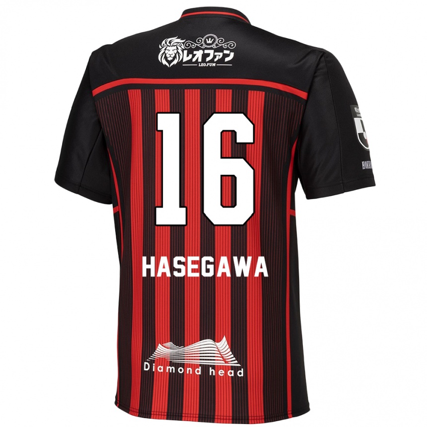 Vaikiškas Tatsuya Hasegawa #16 Raudona Juoda Namų Marškinėliai 2024/25 T-Shirt